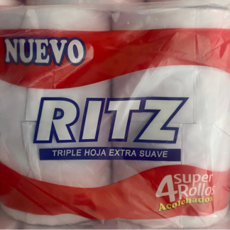 927 Papel Higienico Ritz 3H (Rojo) 12/4 rollos